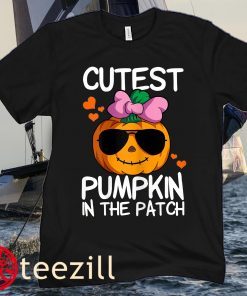 Cutest Pumpkin In The Patch Kids Girls Halloween Pumpkin Classic T-Shirt