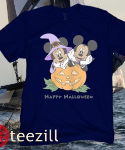 Disney Mickey And Friends Halloween Pumpkin Mickey & Minnie Classic T-Shirts