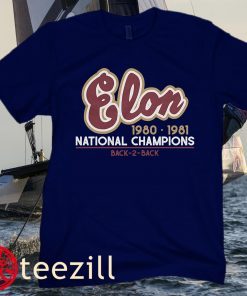 ELON FOOTBALL 1980 & 1981 NATIONAL CHAMPIONSHIPS TEE SHIRT