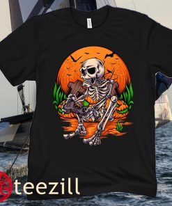 Halloween Kids Skeleton Gaming Gamer Unisex Shirts