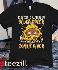 Halloween Once I Was a Scuba Diver But Now I Am A Zombie Diver Shirts