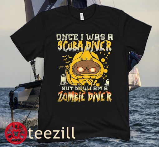 Halloween Once I Was a Scuba Diver But Now I Am A Zombie Diver Shirts