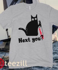 Murderous Cat With Knife Tee Shirt Funny Black Cat Halloween 2021 Classic T-Shirt