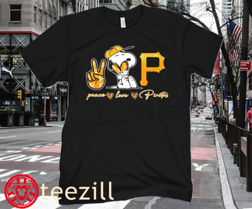 Peace Love Snoopy And Pittsburgh Pirates Shirt