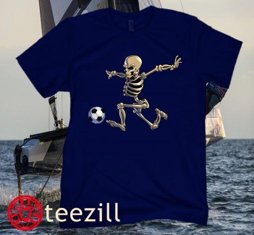 Soccer Skeleton Halloween Men Boys Soccer Player Halloween Kids Shirt