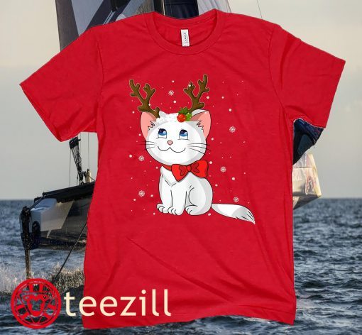 Christmas Cat Reindeer Antlers Gift Shirts