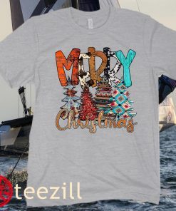 Christmas Women Tee Shirt, Leopard Print Christmas T-Shirt, Merry Christmas Y'all Shirt, Cute Christmas Gift for Her