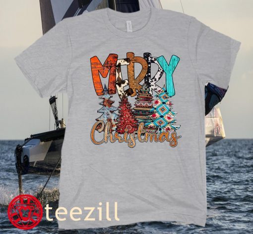 Christmas Women Tee Shirt, Leopard Print Christmas T-Shirt, Merry Christmas Y'all Shirt, Cute Christmas Gift for Her