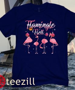Flamingle Bell T-Shirt, Pink Flamingo Christmas T-Shirt, Funny Christmas T-Shirt, Best Gift Shirt for Christmas Holiday