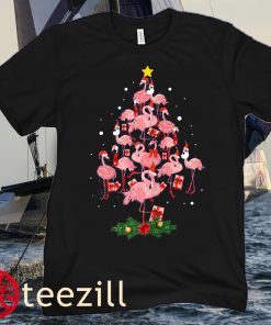 Flamingo Christmas Tree Ornament Decor Funny Gifts For Girls Young Kids T-Shirts