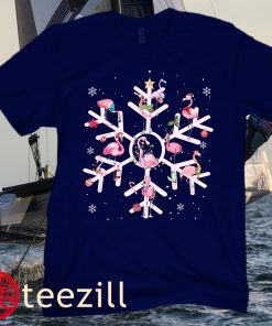 Flamingo Snowflakes Shirt, Christmas Snowflakes Shirt, Merry Christmas Shirt, Flamingo Christmas Shrit