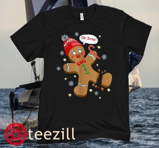 Gingerbread Man Cookie X-Mas Oh Snap Funny Cute Xmas Women Men's Shirts