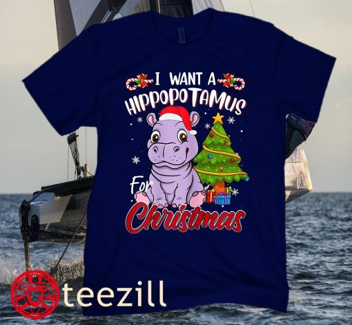 I Want A Hippopotamus For Christmas Funny Hippo Pajamas Christmas Men Women's Shirt
