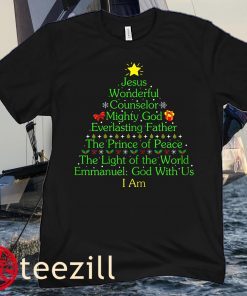Jesus Wonderful Funny Christmas Trree Lights Christian Xmas Men Women's T-Shirt