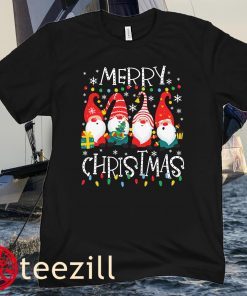 Merry Christmas Gnome Shirt Funny Family Xmas Kids Adults Tee Shirt