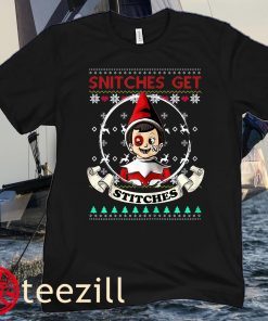 Merry Christmas Snitches_Get-Stitches Funny Elf Ugly Xmas Boy Kids Young Shirt