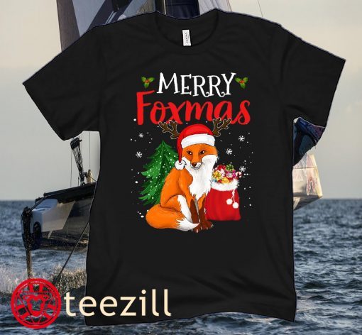 Merry Foxmas T-Shirt, Funny Fox Dog Lovers Tee Shirt, Funny Animal Lovers Xmas