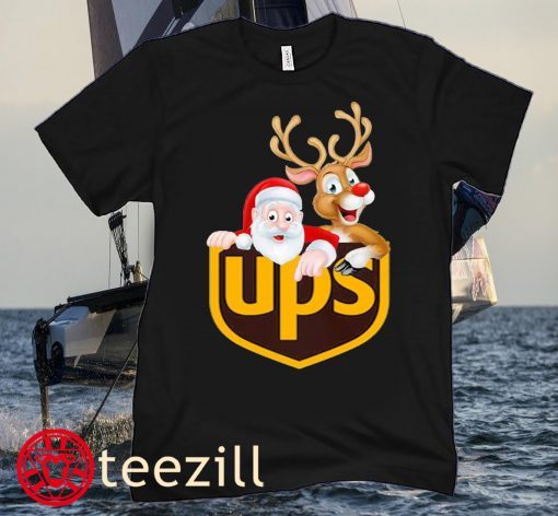Santa Reindeer Logo UPS Merry Christmas Hoodies Shirt