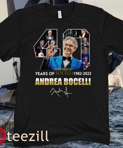 40 Years of Andrea Bocelli 1982-2022 Memories Shirts