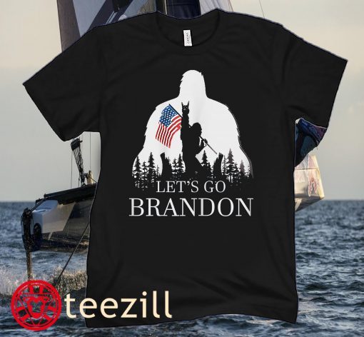 Let's Go Brandon USA Flags Bigfoot Tee Shirt