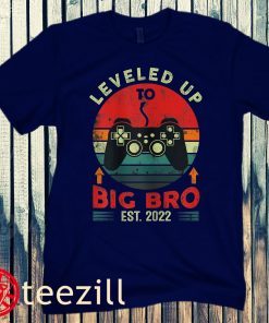 Leveled Up to Big Bro Est 2022 Promoted Tee Shirt