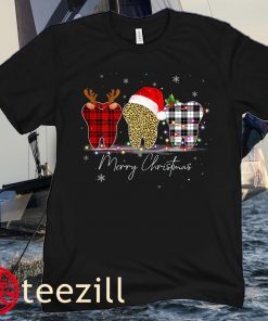 Merry Christmas Dentist Teeth Santa Hat Xmas Leopard Plaid Kids Young T-Shirt