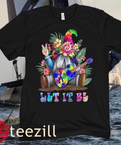Tie Dye Gnome Peace Playing Gui-tar Hippie Gnome Colorful Xmas Shirts