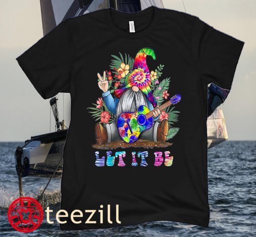Tie Dye Gnome Peace Playing Gui-tar Hippie Gnome Colorful Xmas Shirts