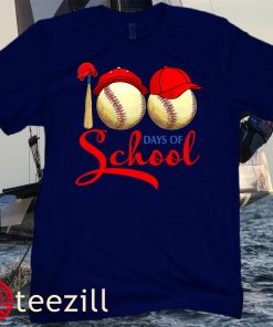 100th Day Of School Funny Baseball Fans Team T-Shirt