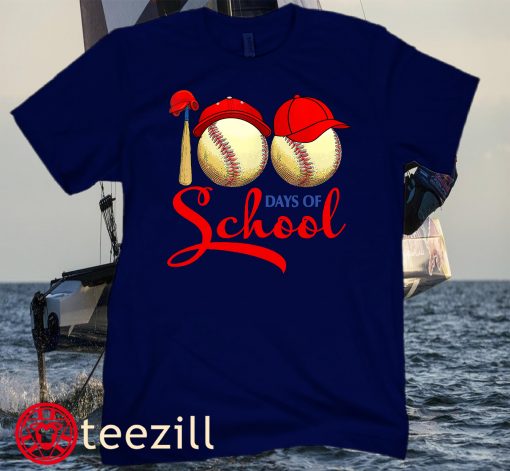 100th Day Of School Funny Baseball Fans Team T-Shirt