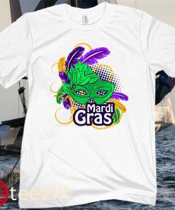 Mardi Gras 2022 Hoodies Shirt Mardi Gras Beads Mask Feathers Shirt