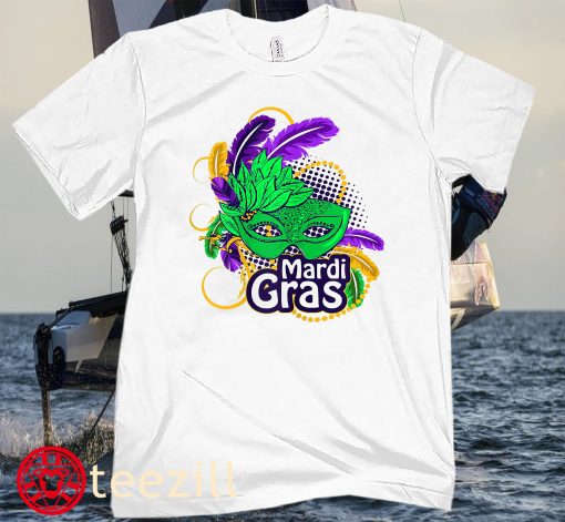 Mardi Gras 2022 Hoodies Shirt Mardi Gras Beads Mask Feathers Shirt