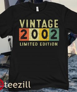 Retro Vintage 2002 20th Birthday 20 Years Old Limited Edition T-Shirt