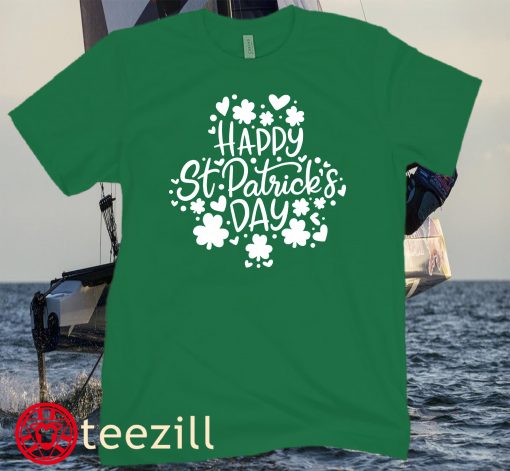 Happy St. Patricks Day with Shamrock Shirt, Happy St Patricks Day Tee, Shamrock Shirt, Leopard Shamrock, Lucky Shirt, Irish Day T-Shirt
