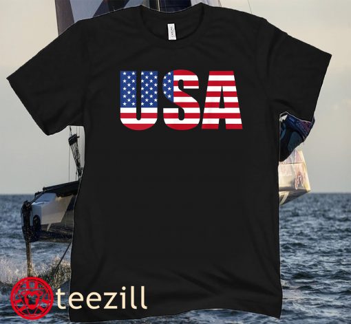 USA Patriotic American Flag For Men Women US Tee Shirt