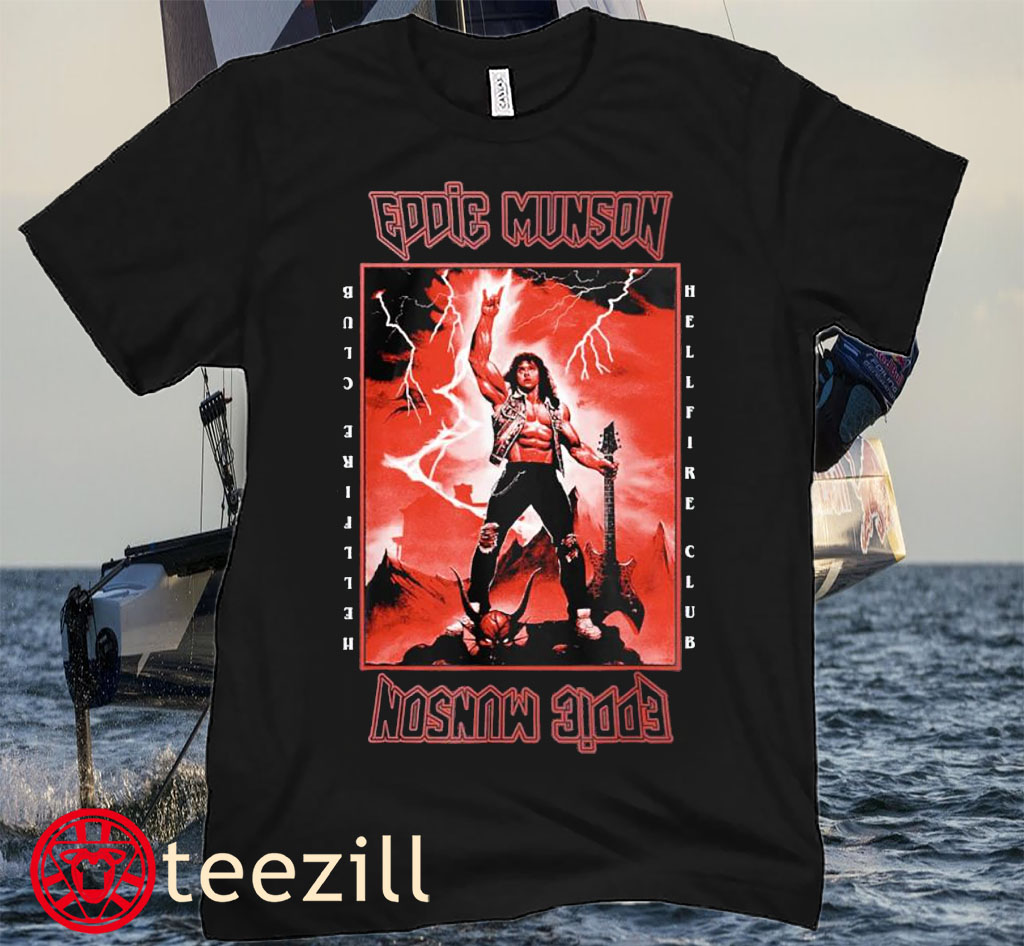 Eddie Munson Lightning Guitar Power Tee Shirt - teezill