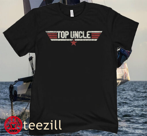 Top Uncle Vintage 80's Gift Uncle Birthday Tee Shirt