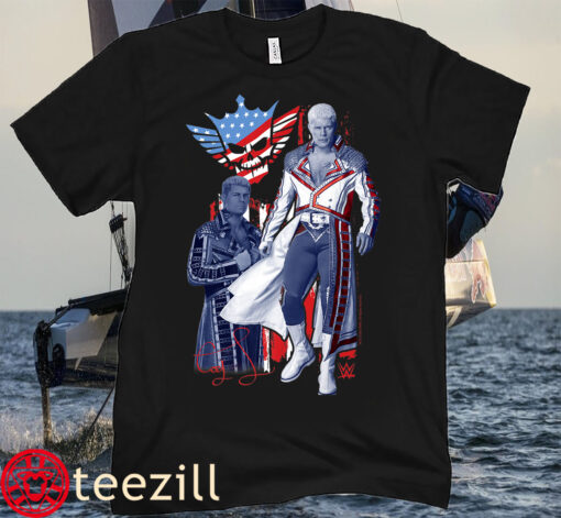 Patriotic Cody Rhodes Full Body Americana Retro Poster Tee Shirt