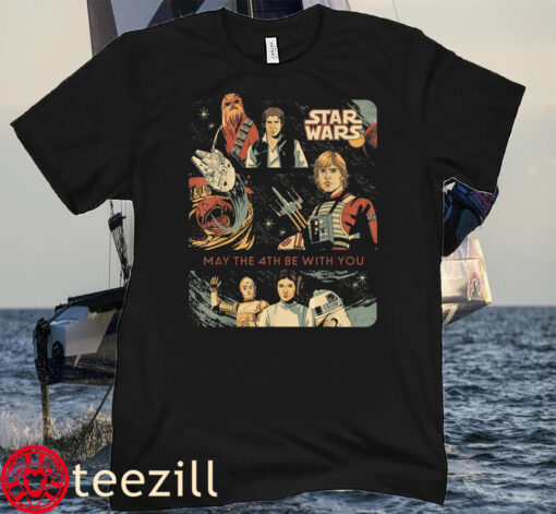 Vintage Art Star Wars May the 4th Be With You Tee Shirt