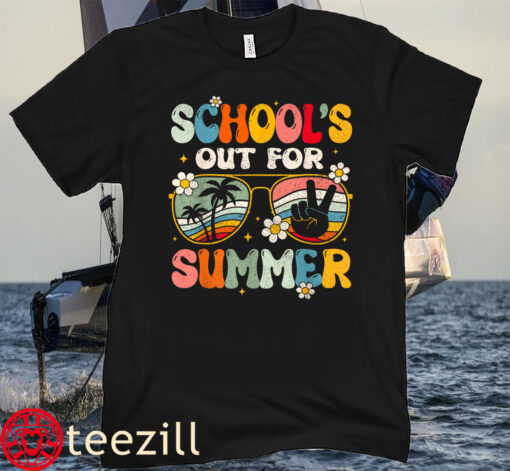 Retro Vintage Last Day of School's Out For Summer Teacher Cute Shirt