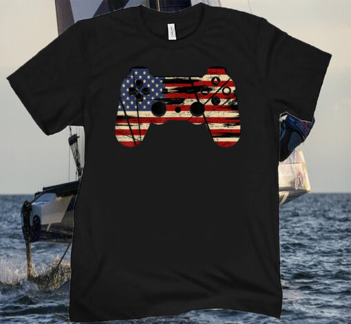 2023 4th Of July Video Game Gamer Kids Boys Men USA T-Shirt