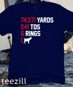 6 Rings 1 GOAT Tee - New England Football Officially