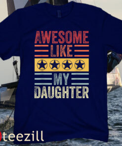 Awesome Like My Daughter Retro Men Girl Funny Fathers T-Shirt