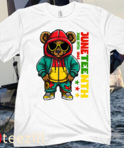 Black Mens Hip Hop Teddy Bear African American Tee Shirt