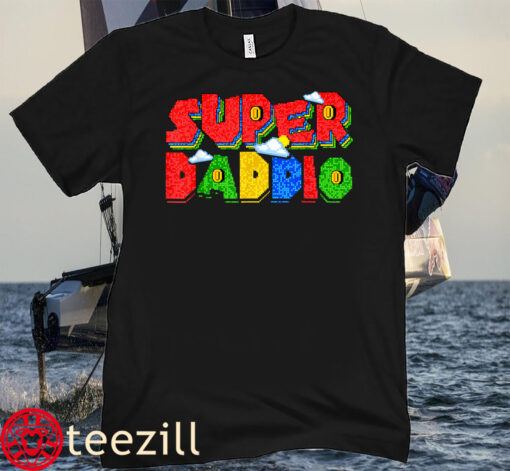 Gamer Dad Super Daddio Father's Day Funny Young Kids Tee Shirt