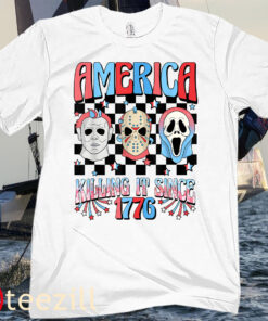 Party In The America Retro 4th Of July Horror Independence Day USA Shirt