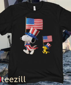 Snoopy And Woodstock America Flag Shirt Snoopy 4th Of July Tee Shirt