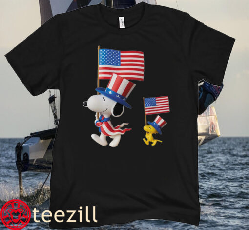 Snoopy And Woodstock America Flag Shirt Snoopy 4th Of July Tee Shirt