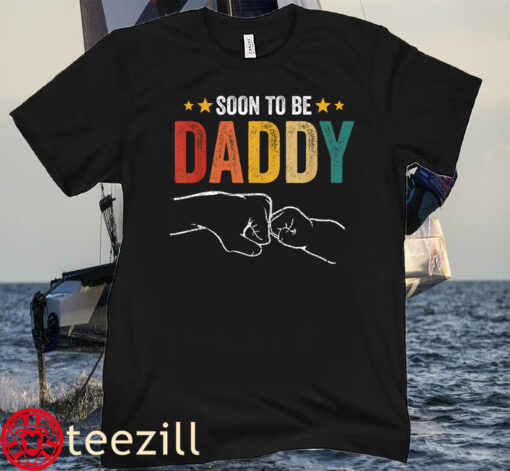 Soon To Be Daddy Retro Vintage Dad Father's Day Tee Shirt