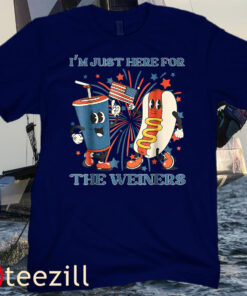 USA 4th of july I'm Just Here For The Wieners T-Shirt